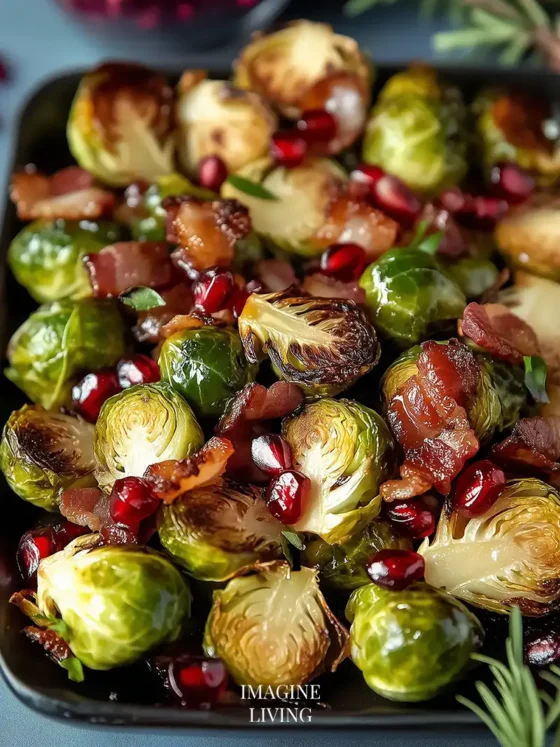 Brussels Sprouts with Bacon and Pomegranate Seeds