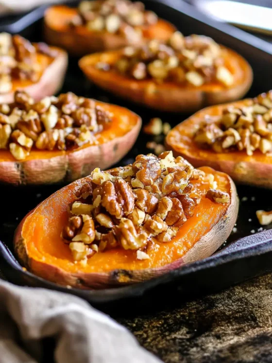 Maple Walnut Sweet Potato Skins Recipe