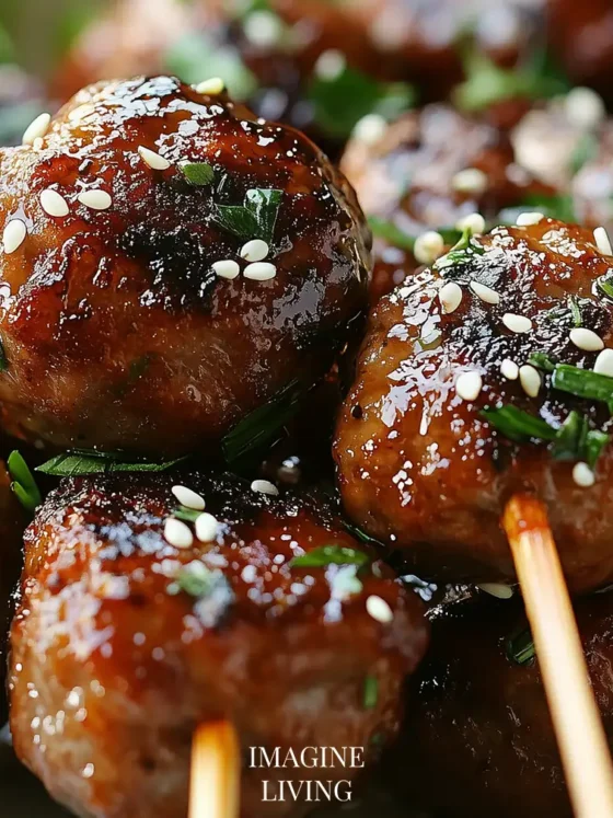 Honey Glazed Meatball Skewers