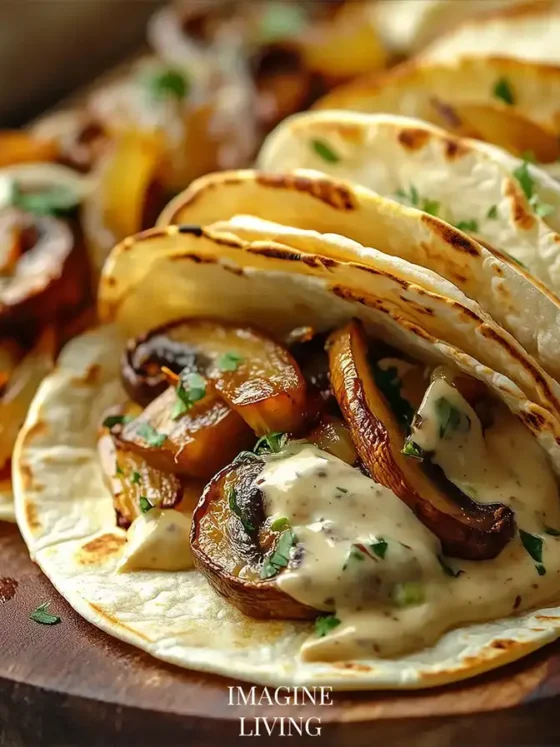 Mini Tortillas with Roasted Mushrooms