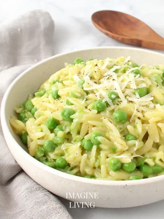 Lemon Butter Orzo with Peas