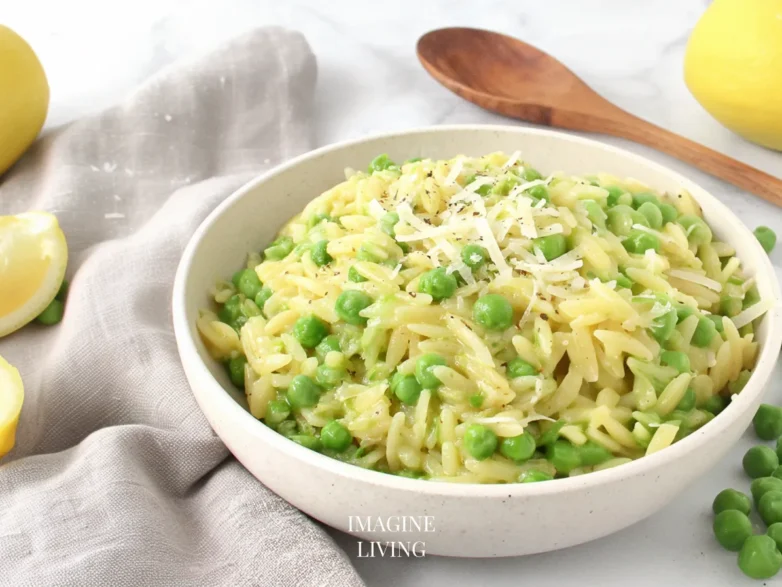 Lemon Butter Orzo with Peas