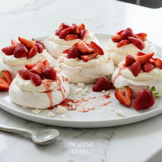 Mini Pavlovas with Strawberries
