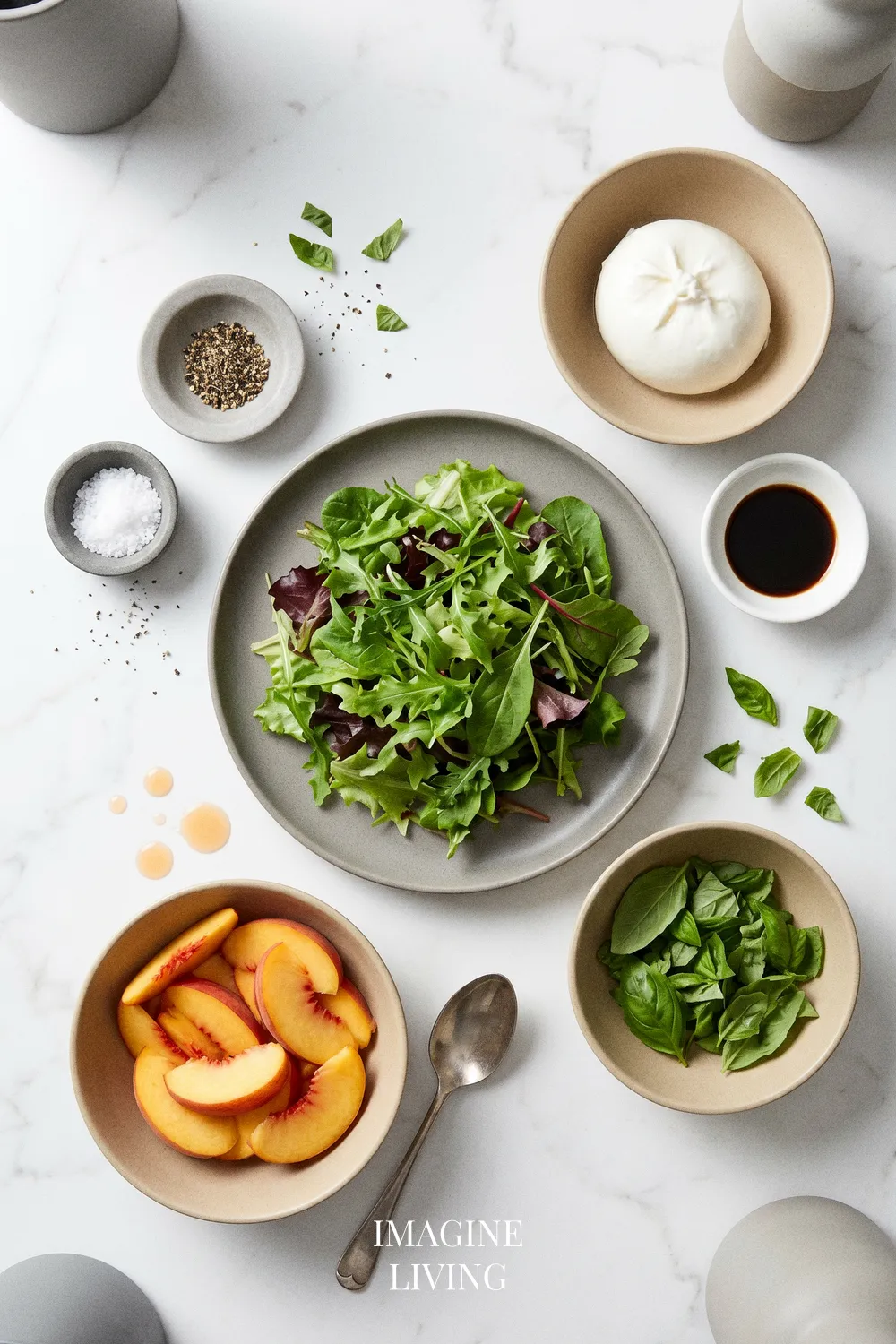 Ingredients: Refreshing Peach Burrata Salad