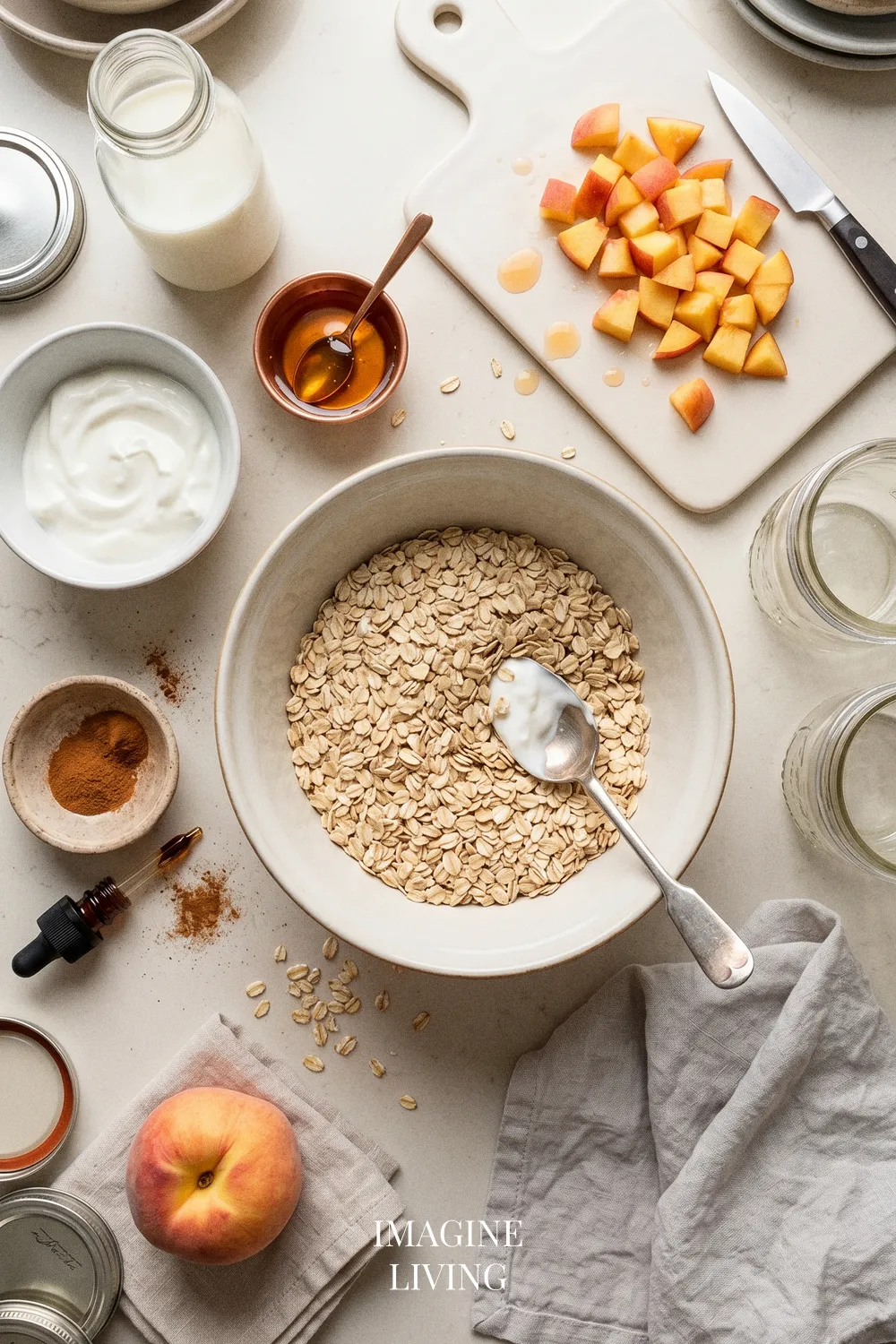 Ingredients: Simple Peach Overnight Oats