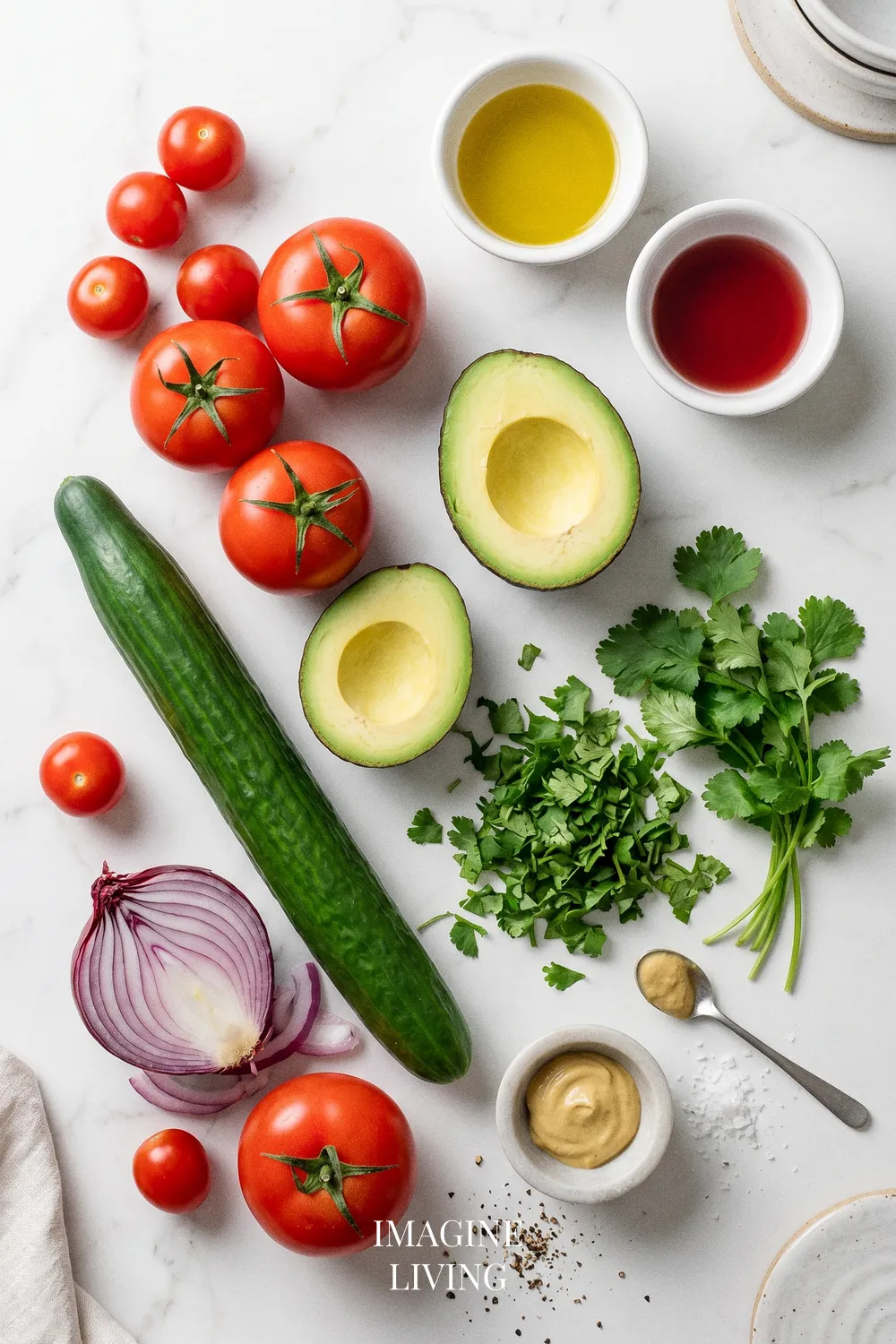 Ingredients: Fresh Tomato Cucumber Avocado Salad