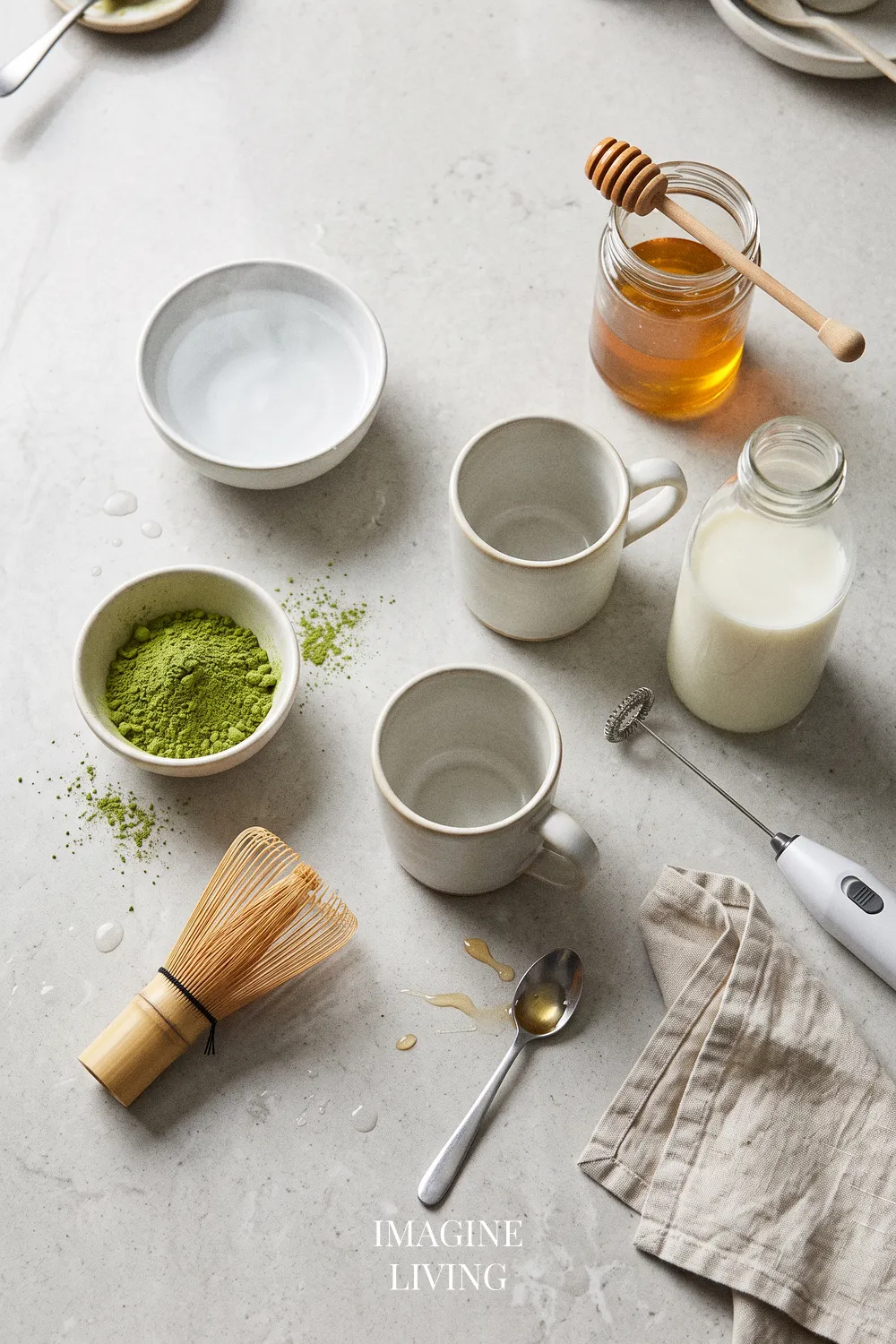 Ingredients: Honey Matcha Latte Recipe (Serves 2)