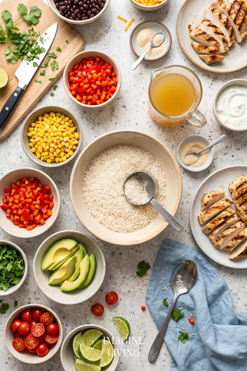 Ingredients: Fresh Ingredients for Mexican Rice Bowls (Serves 4)