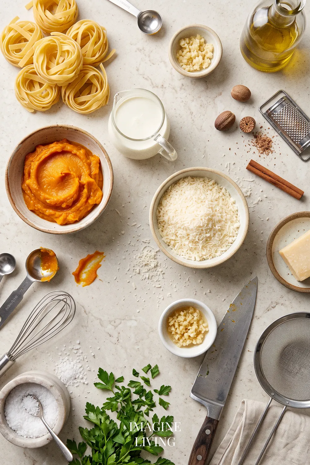 Ingredients: Creamy Pumpkin Alfredo Pasta