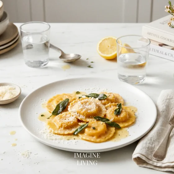 Pumpkin Ravioli with Sage Butter