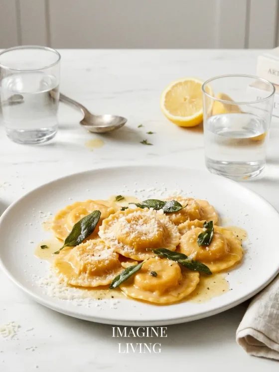 Pumpkin Ravioli with Sage Butter