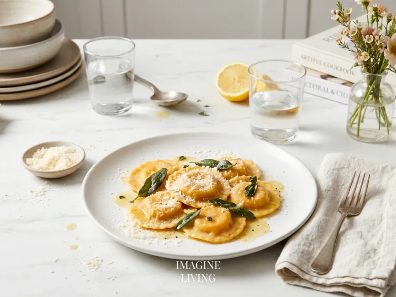 Pumpkin Ravioli with Sage Butter