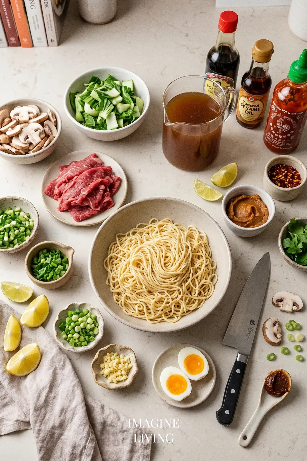 Ingredients: Hearty Spicy Beef Ramen (Serves 4)